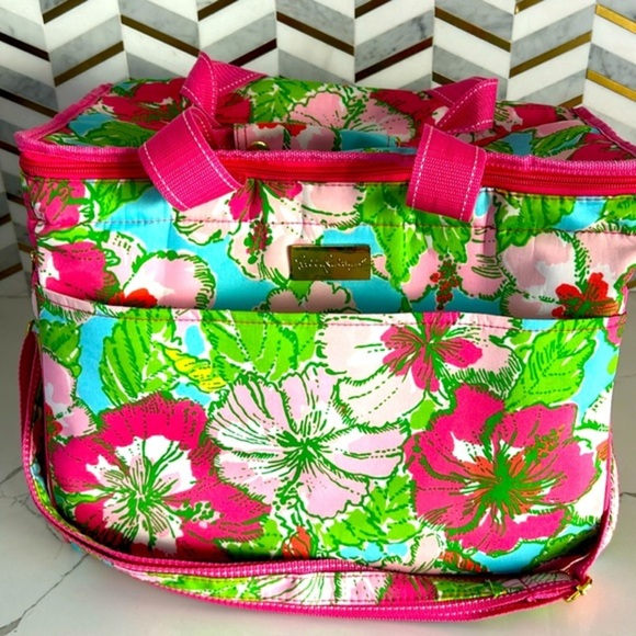 Lilly Pulitzer Insulated Cooler Bag Big Flirt Colorful Tote Long Strap/ handles - Picture 1 of 16